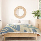 Big Cutouts Papier Découpé Abstract Pattern in Vintage Blue and Beige  Duvet Cover Gallery Image 3