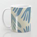 Big Cutouts Papier Découpé Abstract Pattern in Vintage Blue and Beige  Coffee Mug Gallery Image 3