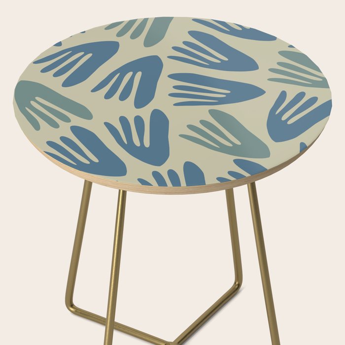 Big Cutouts Papier Découpé Abstract Pattern in Vintage Blue and Beige  Side Table Gallery Image 2