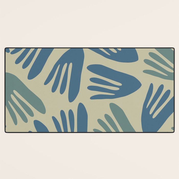 Big Cutouts Papier Découpé Abstract Pattern in Vintage Blue and Beige  Desk Mat Gallery Image 3