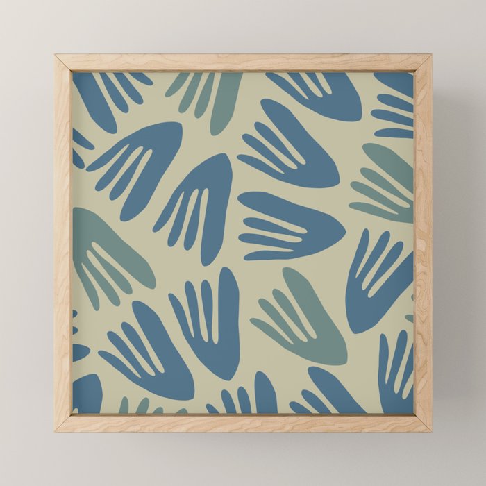 Big Cutouts Papier Découpé Abstract Pattern in Vintage Blue and Beige  Mini Art Print Gallery Image 1
