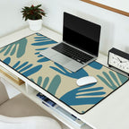 Big Cutouts Papier Découpé Abstract Pattern in Vintage Blue and Beige  Desk Mat Gallery Image 2