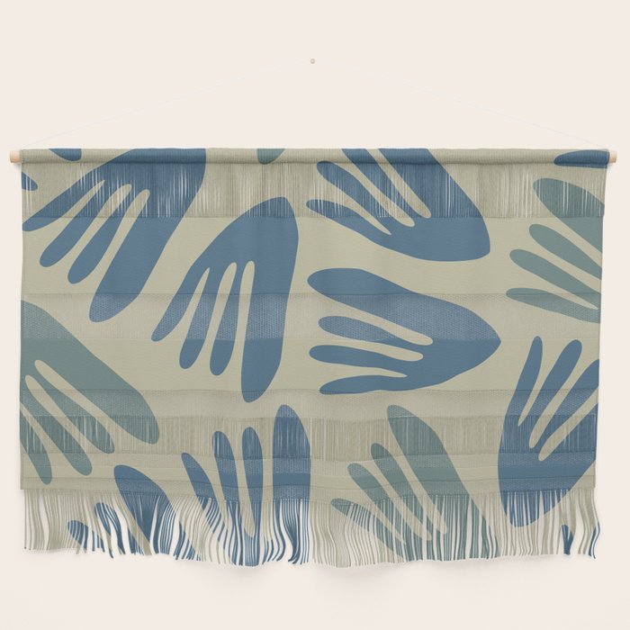 Big Cutouts Papier Découpé Abstract Pattern in Vintage Blue and Beige  Wall Hanging Gallery Image 1