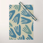 Big Cutouts Papier Découpé Abstract Pattern in Vintage Blue and Beige  Wrapping Paper Gallery Image 1