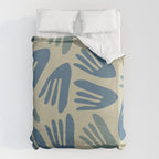 Big Cutouts Papier Découpé Abstract Pattern in Vintage Blue and Beige  Duvet Cover Gallery Image 6