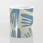 Big Cutouts Papier Découpé Abstract Pattern in Vintage Blue and Beige  Coffee Mug Gallery Image 4