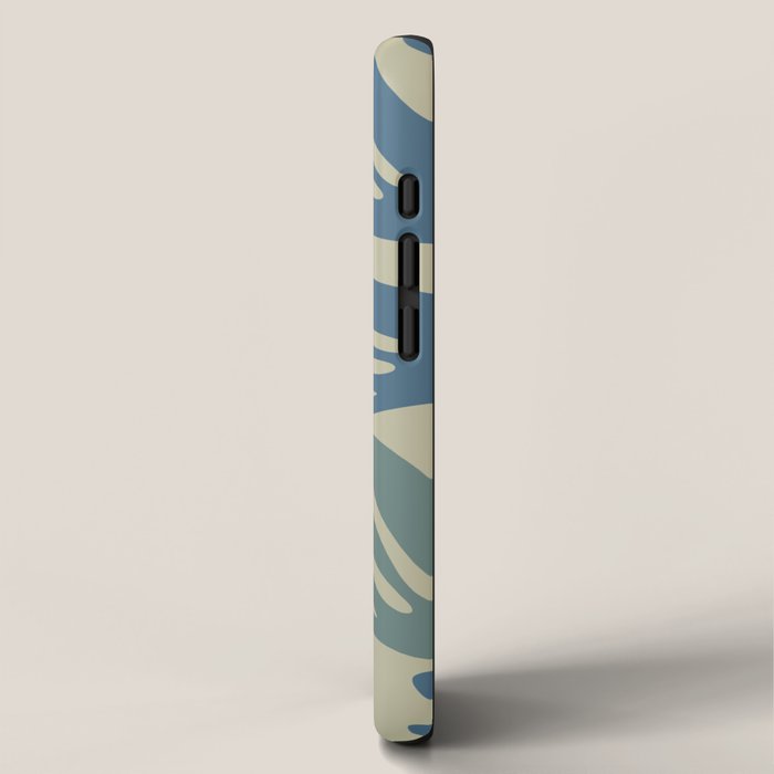 Big Cutouts Papier Découpé Abstract Pattern in Vintage Blue and Beige  iPhone Case Gallery Image 2