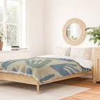 Big Cutouts Papier Découpé Abstract Pattern in Vintage Blue and Beige  Duvet Cover Gallery Image 2