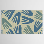 Big Cutouts Papier Découpé Abstract Pattern in Vintage Blue and Beige  Tablecloth Gallery Image 2