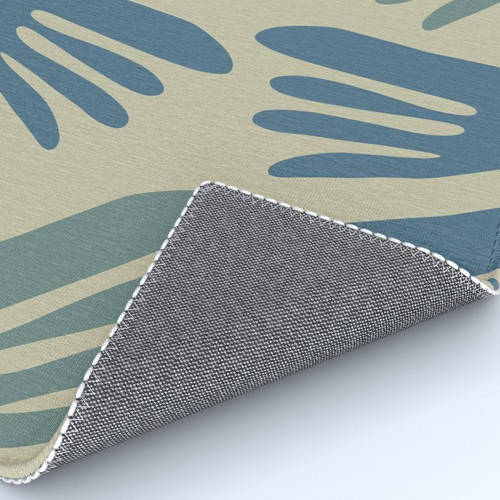 Big Cutouts Papier Découpé Abstract Pattern in Vintage Blue and Beige  Rug Gallery Image 4