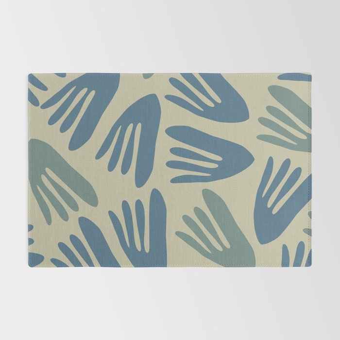 Big Cutouts Papier Découpé Abstract Pattern in Vintage Blue and Beige  Rug Gallery Image 2