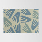 Big Cutouts Papier Découpé Abstract Pattern in Vintage Blue and Beige  Rug Gallery Image 2