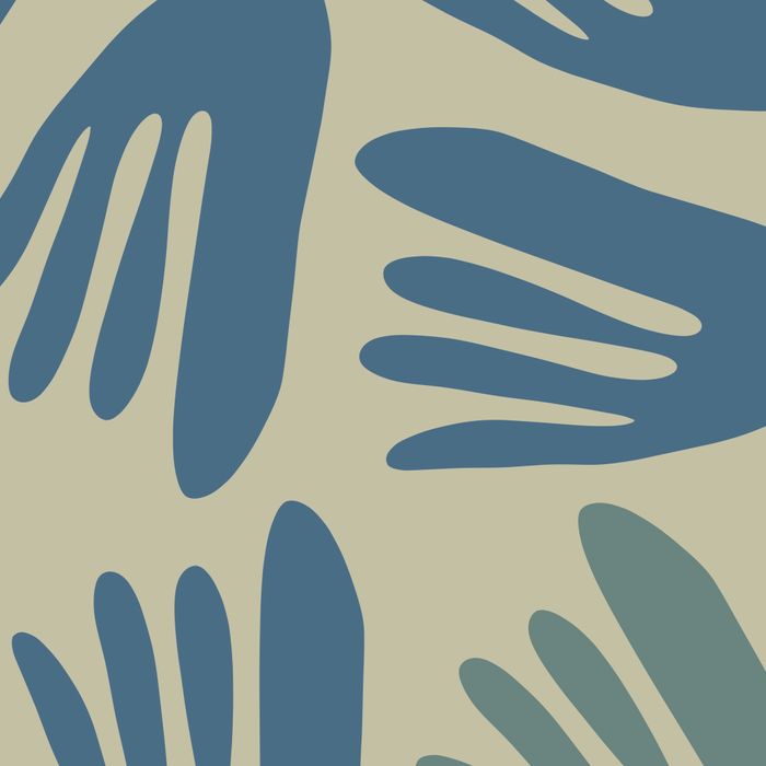 Big Cutouts Papier Découpé Abstract Pattern in Vintage Blue and Beige  Coffee Mug Gallery Image 2