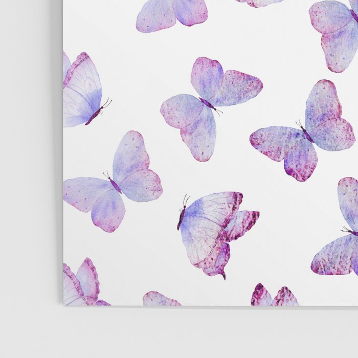 Lavender Purple Watercolor Hand Painted Butterfly Poster Gallery Image 3