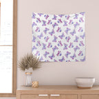 Lavender Purple Watercolor Hand Painted Butterfly Wall Tapestry Gallery Image 2