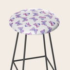 Lavender Purple Watercolor Hand Painted Butterfly Stool Gallery Image 2