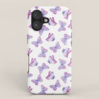 Lavender Purple Watercolor Hand Painted Butterfly iPhone Case Gallery Image 1