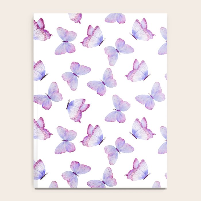Lavender Purple Watercolor Hand Painted Butterfly Notebook Gallery Image 4