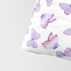 Lavender Purple Watercolor Hand Painted Butterfly Pillow Sham Gallery Image 4