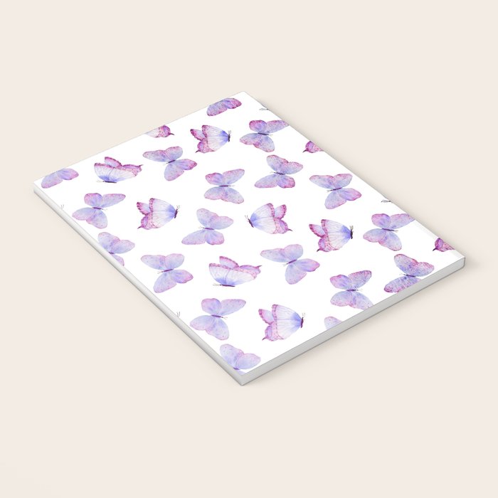 Lavender Purple Watercolor Hand Painted Butterfly Notebook Gallery Image 3