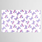 Lavender Purple Watercolor Hand Painted Butterfly Tablecloth Gallery Image 2