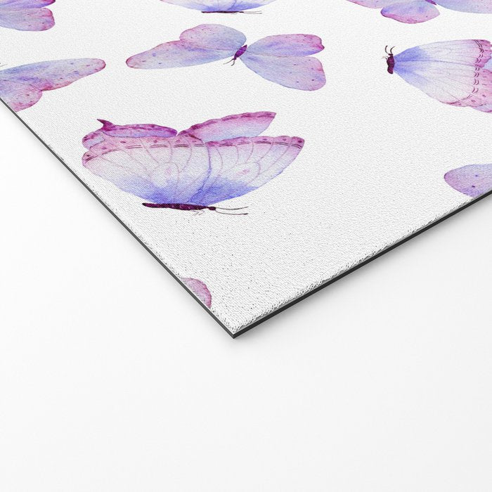 Lavender Purple Watercolor Hand Painted Butterfly Welcome Mat Gallery Image 2