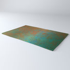Vintage Teal and Copper Rust Rug Gallery Image 3