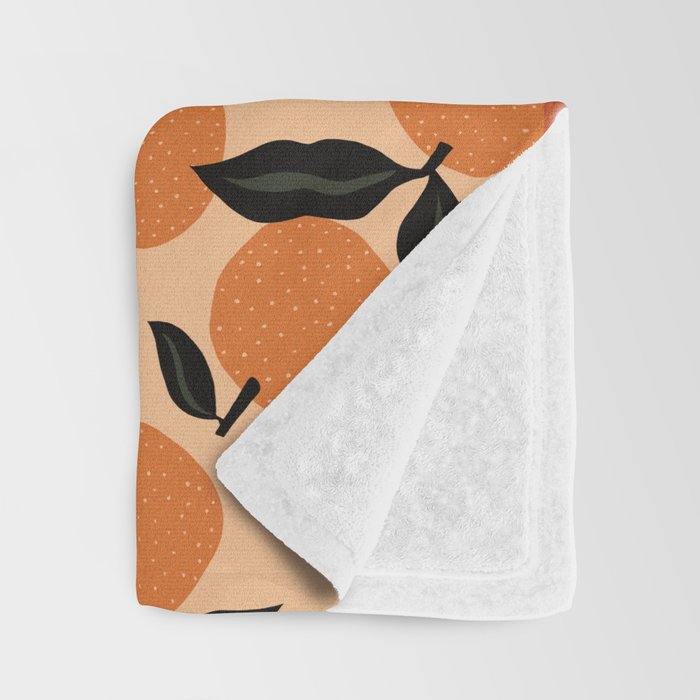 Seamless Citrus Pattern / Oranges Throw Blanket Gallery Image 3