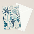 Sea shells on off white Stationery Card Gallery Image 2