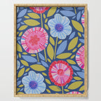 Folk Floral Blossoms in Eggplant Purple Serving Tray Gallery Image 1