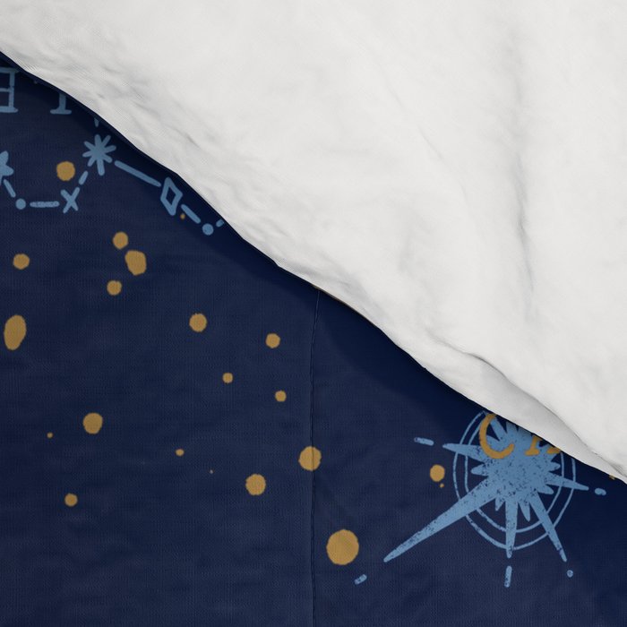 Dark blue zodiac abstract YB Comforter Gallery Image 4
