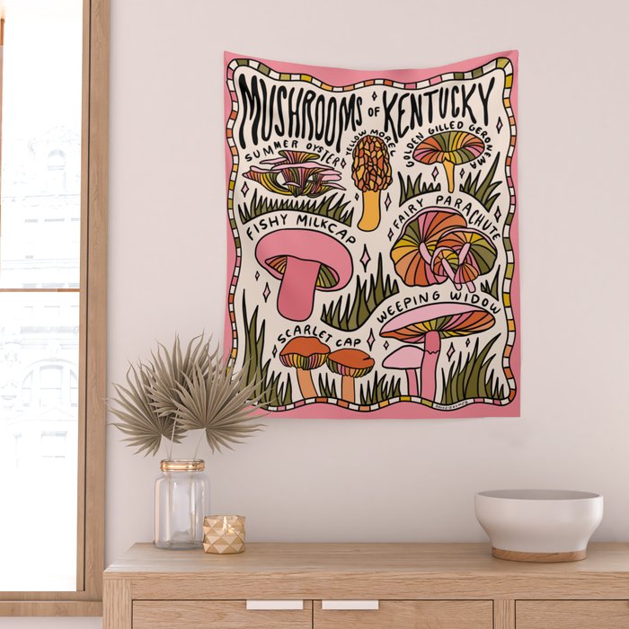 Mushrooms of Kentucky Wall Tapestry Gallery Image 2