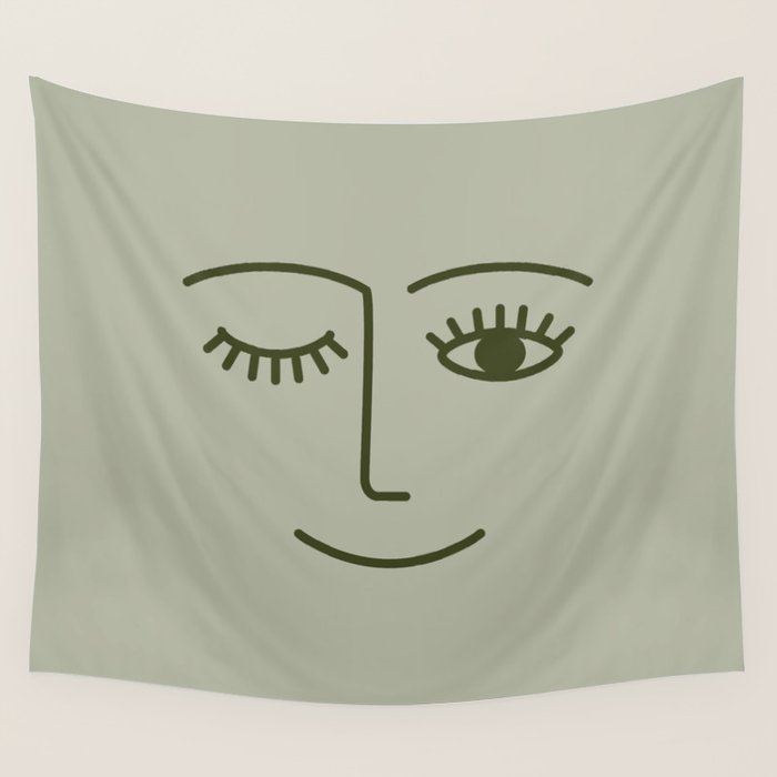 Wink (Green) Wall Tapestry Gallery Image 4