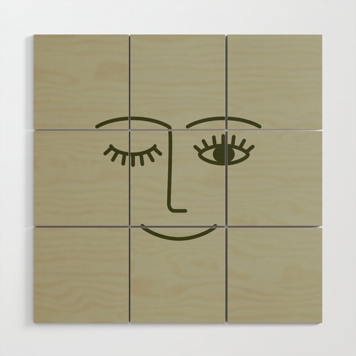 Wink (Green) Wood Wall Art Gallery Image 1