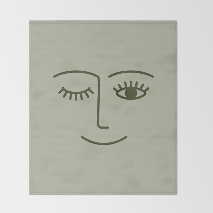 Wink (Green) Throw Blanket Gallery Image 2