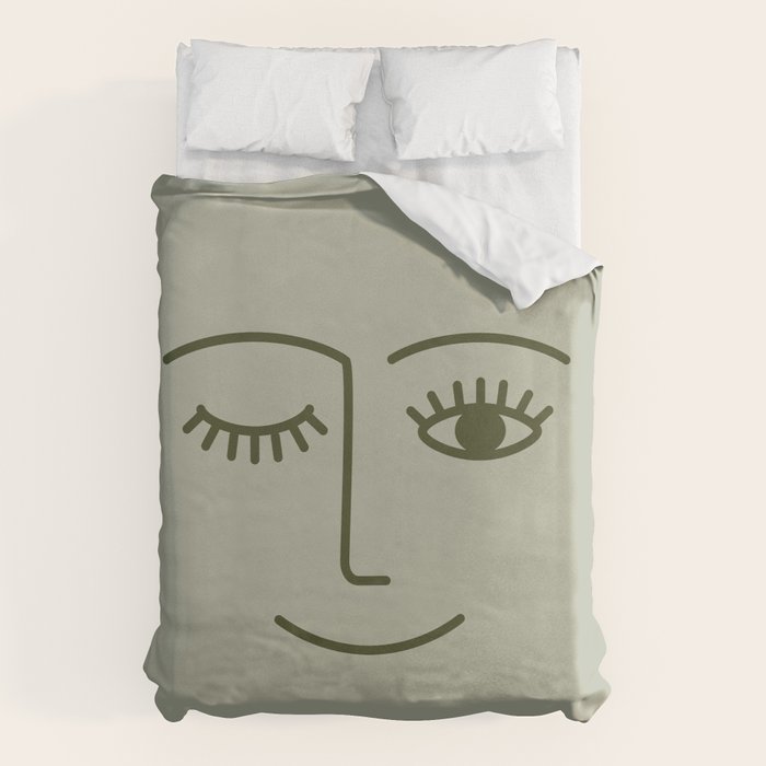Wink (Green) Duvet Cover Gallery Image 6