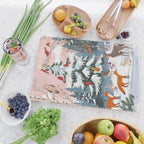 Animals in a Snowy Winter Forest Cutting Board Gallery Image 2