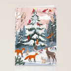Animals in a Snowy Winter Forest Stationery Card Gallery Image 2