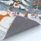 Animals in a Snowy Winter Forest Rug Gallery Image 4