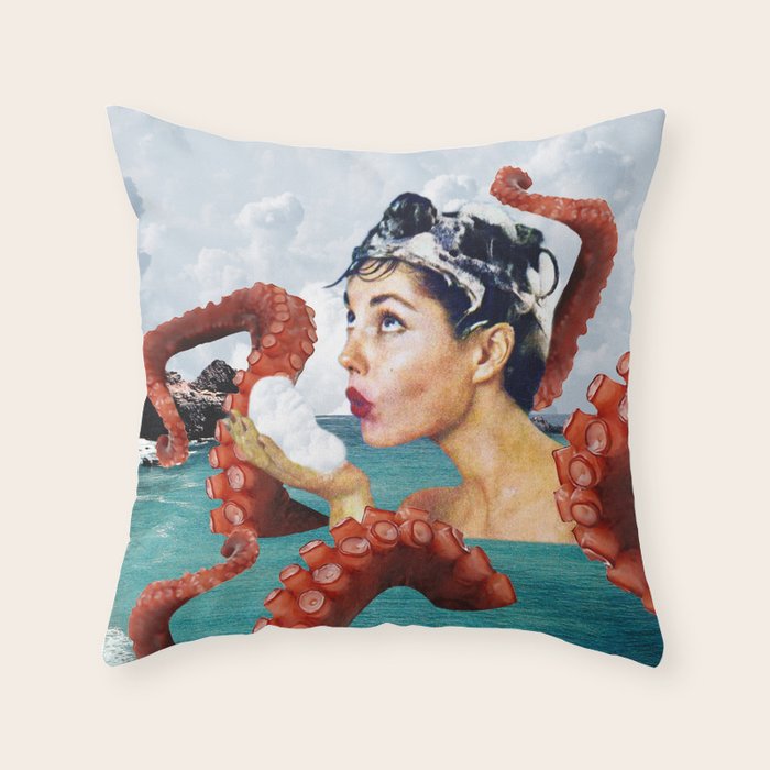 Ursula the Sea Creature Throw Pillow Gallery Image 6