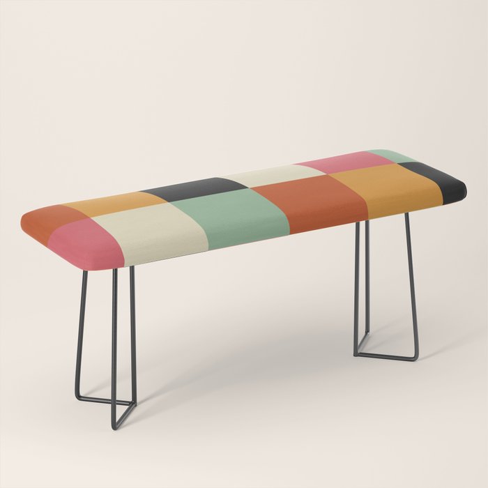 Bold Colorful Checks Pattern - Large XVIII Bench Gallery Image 1