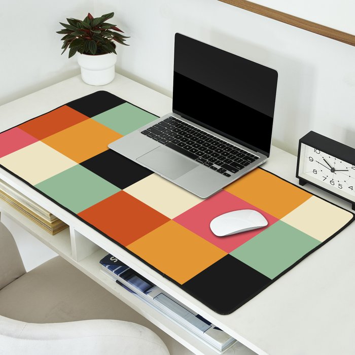 Bold Colorful Checks Pattern - Large XVIII Desk Mat Gallery Image 2