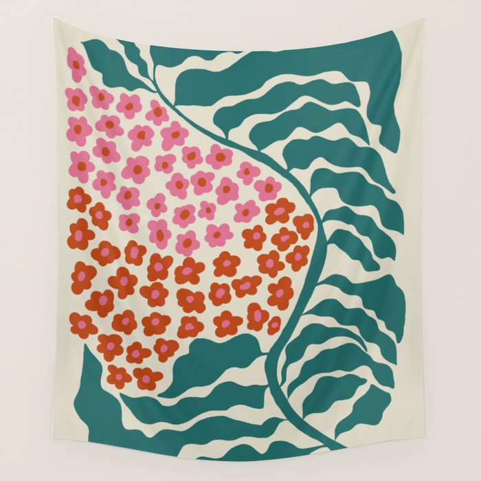 Fern floral farm Wall Tapestry Gallery Image 1