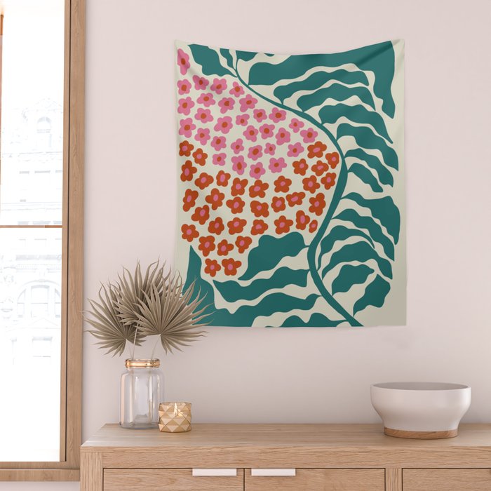 Fern floral farm Wall Tapestry Gallery Image 2