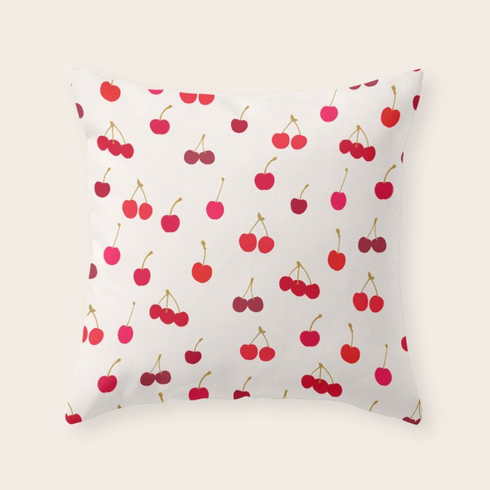 Cherries Pattern Throw Pillow Gallery Image 6
