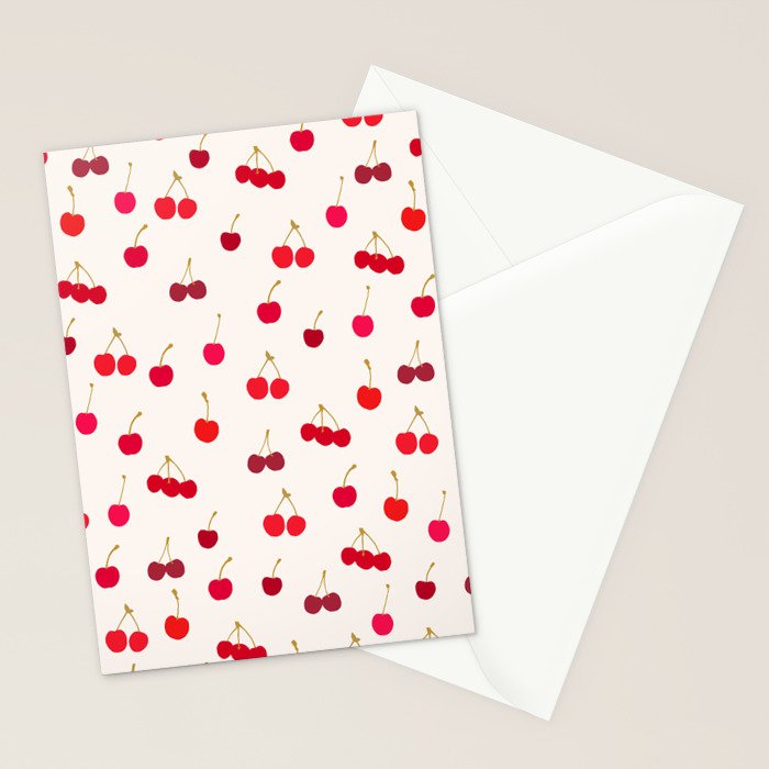 Cherries Pattern Stationery Card Gallery Image 2