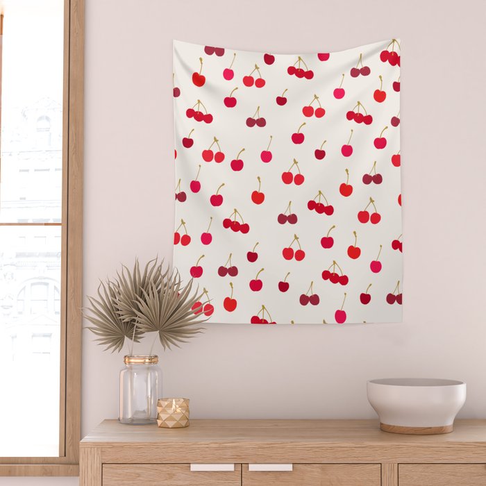 Cherries Pattern Wall Tapestry Gallery Image 2