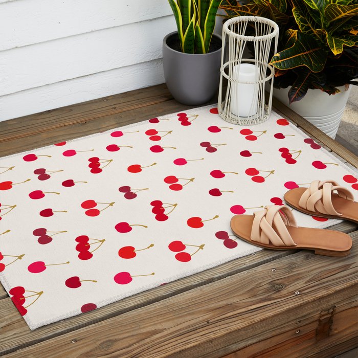 Cherries Pattern Outdoor Rug Gallery Image 2