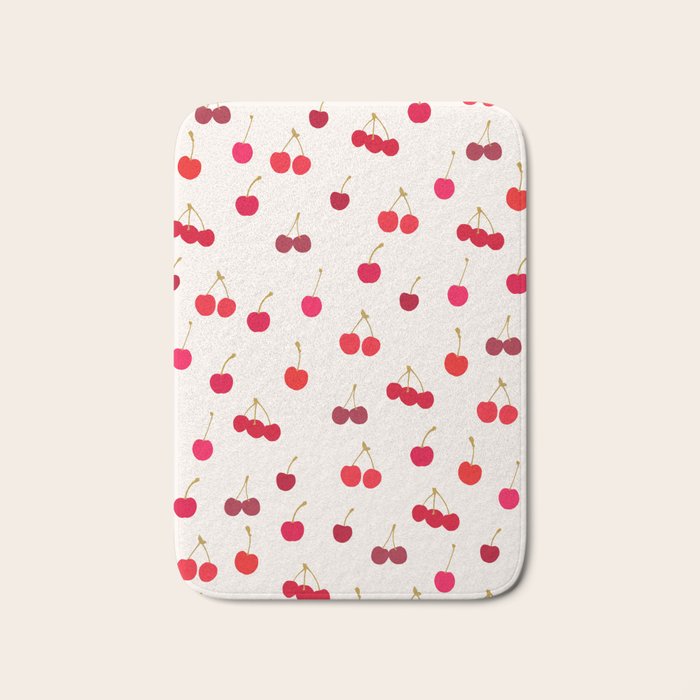 Cherries Pattern Bath Mat Gallery Image 1
