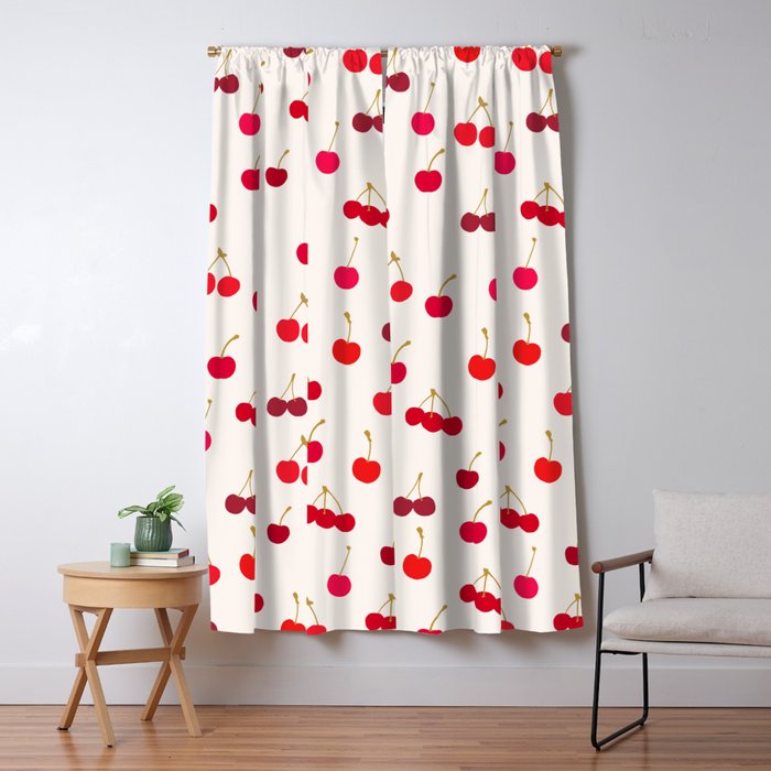 Cherries Pattern Window Curtain